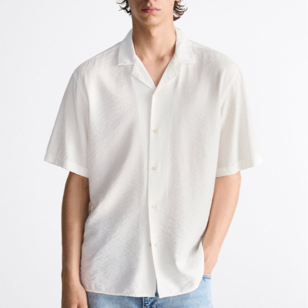 ZARA Viscose blend Structured Shirt Mens small